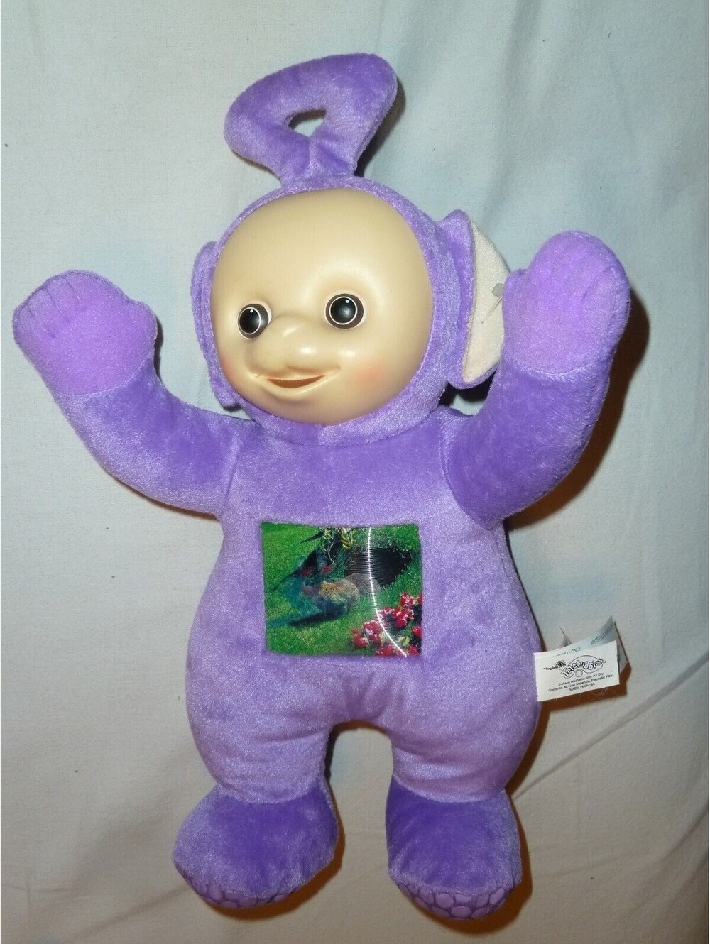 2003 TELETUBBIES TALKING PURPLE TINKY WINKY STUFFED PLUSH DOLL BUNNY TV TUMMY*